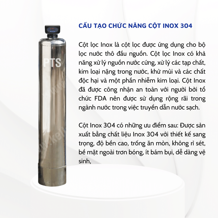 Hệ thống lọc 3 cột Inox van tự động lọc cặn làm mềm - LN17