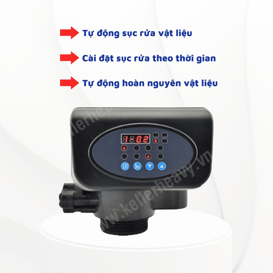 Hệ thống lọc 3 cột Inox van tự động lọc cặn làm mềm - LN17
